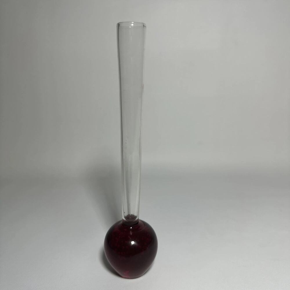 Holmegaard Orchid Vase by Per Lutken Danish Art Glass Vintage Mid Century 8”